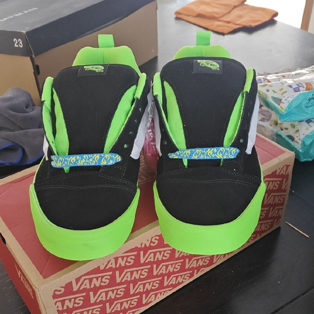 Vans Men’s size 13 Black and Neon Green Sneakers